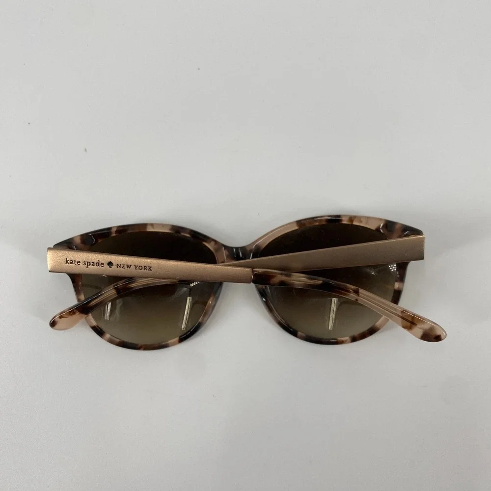 Kate Spade Womens OS Pink Tortoise Gold Arm Cat Eye Sunglasses